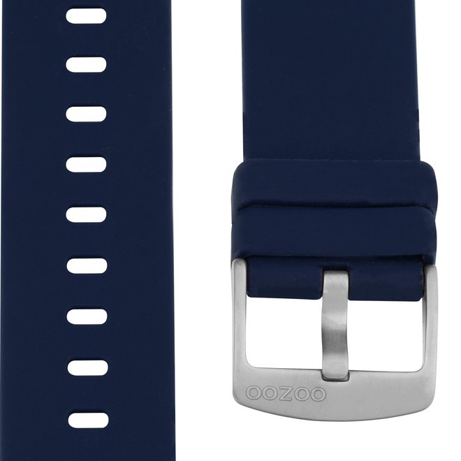 OOZOO - Silikon-Armband -  20mm -  Blau/Silber