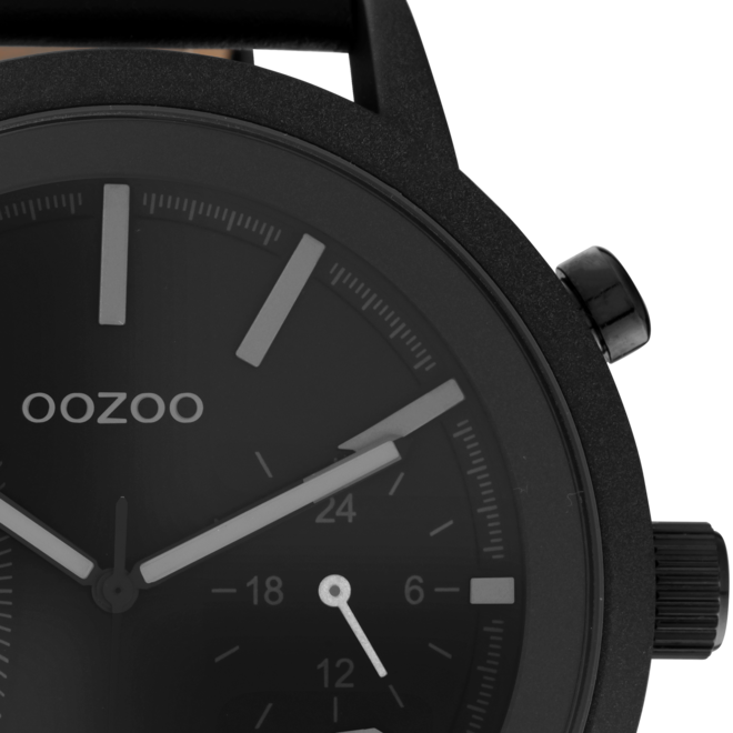 OOZOO Timepieces - C10809 - Leder-Armband - Schwarz