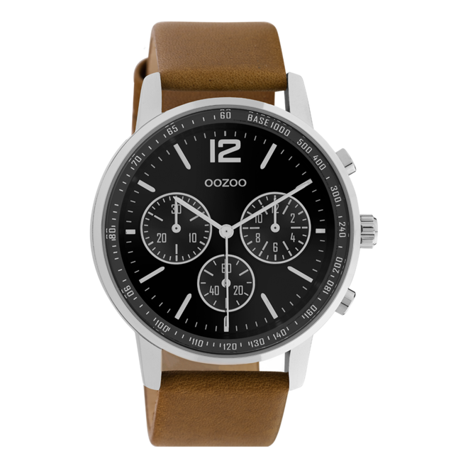 OOZOO Timepieces - C10812 - Leder-Armband - Braun/Silber