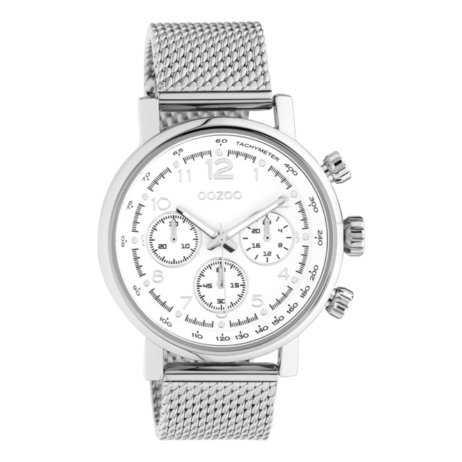 OOZOO Timepieces - C10900 - Damen - Mesh-Armband - Silber/Weiß