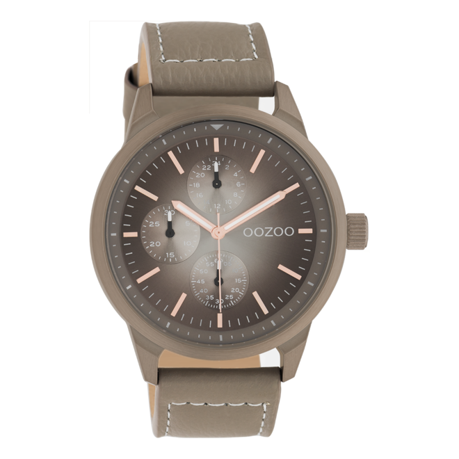 OOZOO Timepieces - C10907 - Herren - Leder-Armband - Taupe