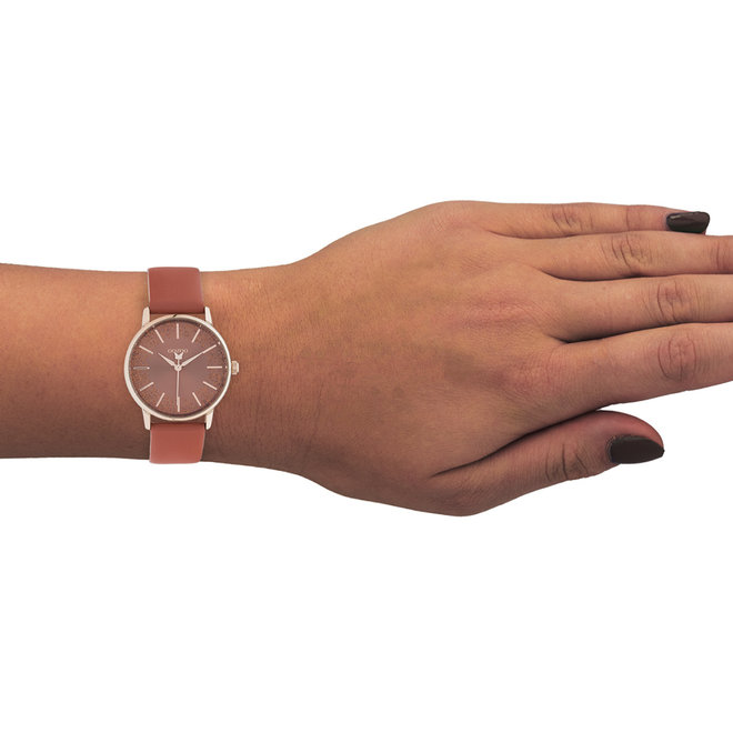 OOZOO Timepieces - C10934 - Damen - Leder-Armband - Apricot/Roségold