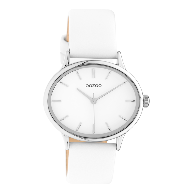 OOZOO Timepieces - C10940 - Damen - Leder-Armband - Weiß/Silber