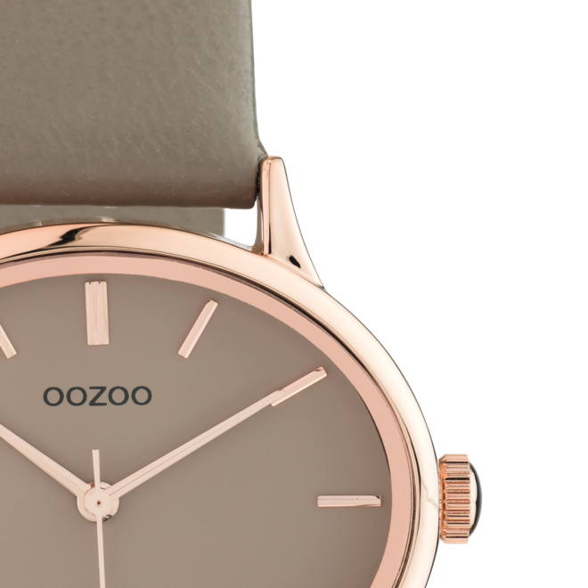 OOZOO Timepieces - C10943 - Damen - Leder-Armband - Taupe/Roségold