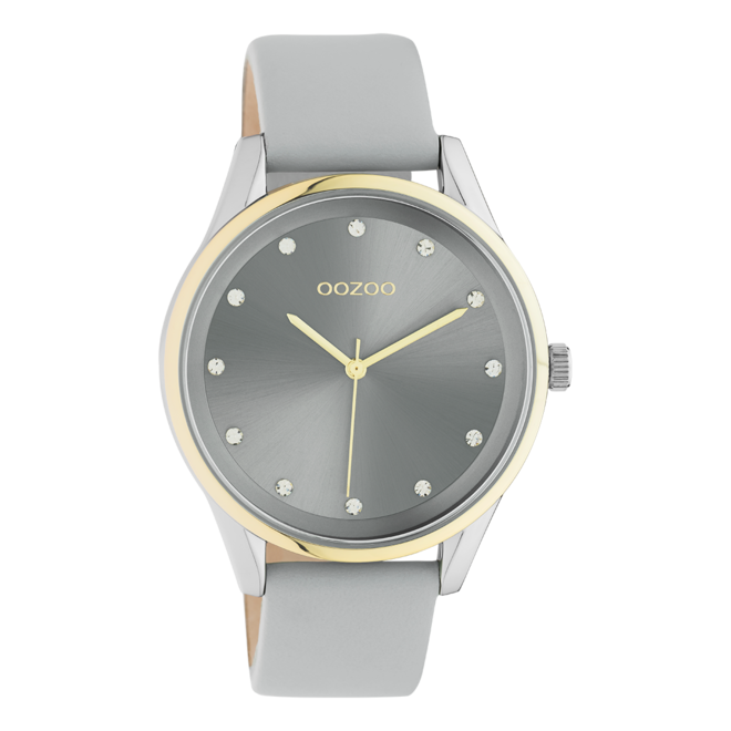 OOZOO Timepieces - C10950 - Damen - Leder-Armband - Hellblau/Silber/Gold