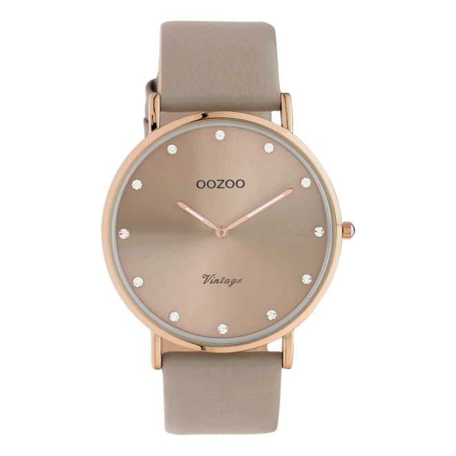 OOZOO Vintage - C20246 - Damen - Leder-Armband - Taupe/Roségold