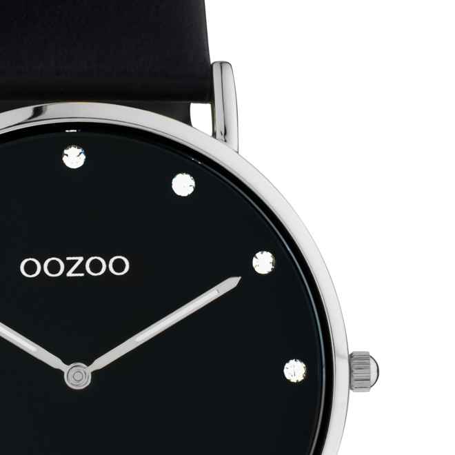 OOZOO Vintage - C20247 - Damen - Leder-Armband - Schwarz/Silber