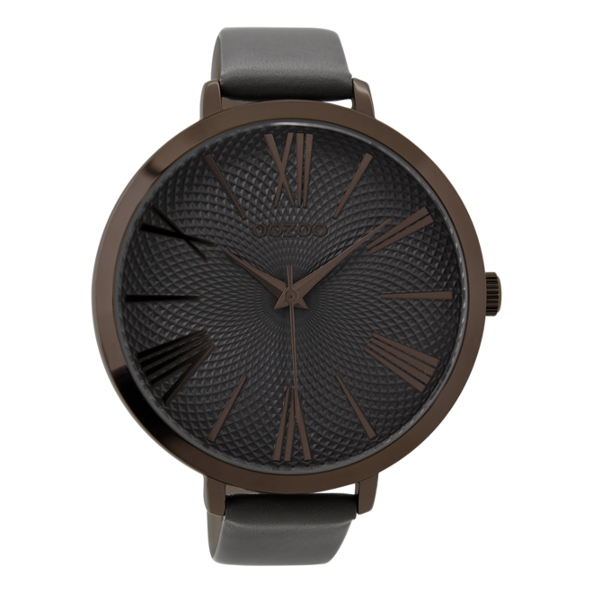 OOZOO Timepieces - C9217 - Damenuhr - Leder-Armband  - Dunkelgrau/Bronze