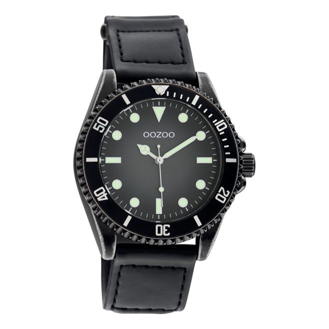 OOZOO Timepieces - C11012 - Herren - Klettverschluss-Armband - Schwarz