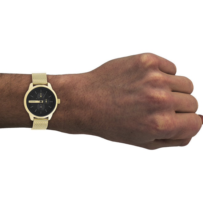 OOZOO Timepieces - C11017 - Herren - Mesh-Armband - Gold/Schwarz