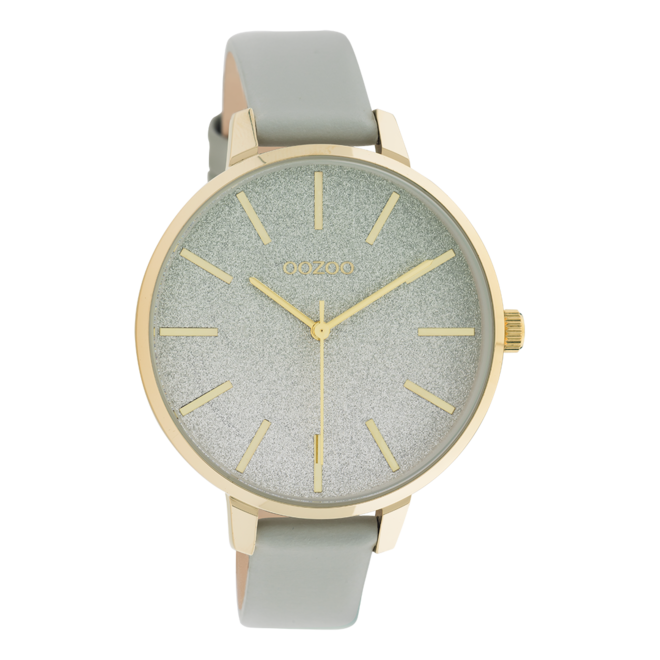 OOZOO Timepieces - C11031 - Damen - Leder-Armband - Steingrau/Gold