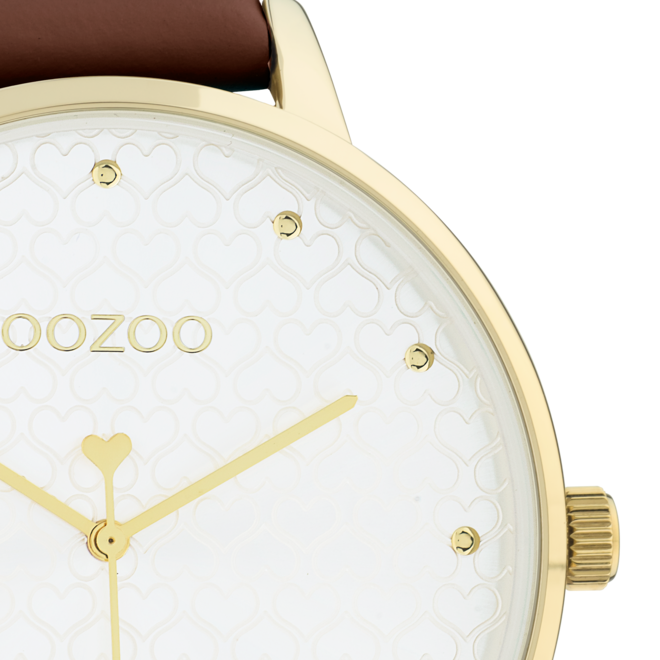 OOZOO Timepieces - C11038 - Damen - Leder-Armband - Braun/Gold
