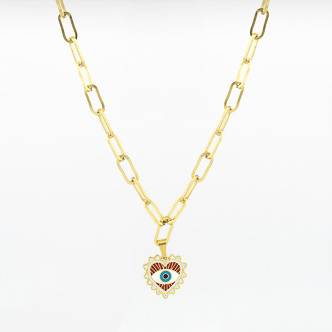 OOZOO Jewellery - SN-2019 - Halskette Evil Eye Charm - Gold