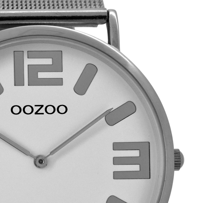 OOZOO Timepieces - C8880 - Unisex - Mesh-Armband  - Silber/Weiß