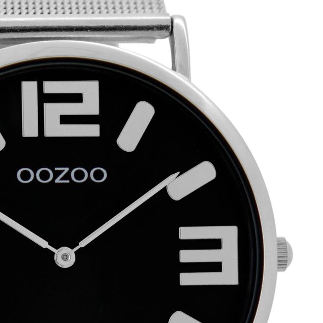 OOZOO Timepieces - C8881 - Damen - Mesh-Armband  - Silber/Schwarz