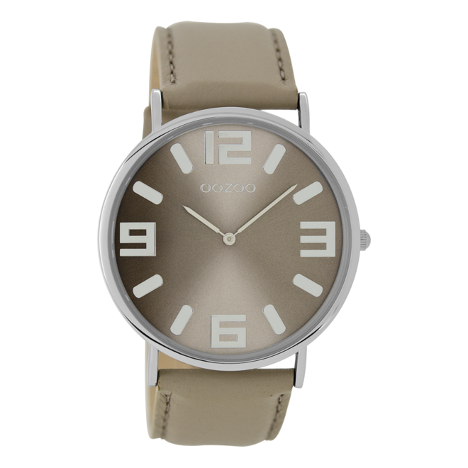 OOZOO Timepieces - C8841 - Damenuhr - Leder-Armband  - Taupe/Silber