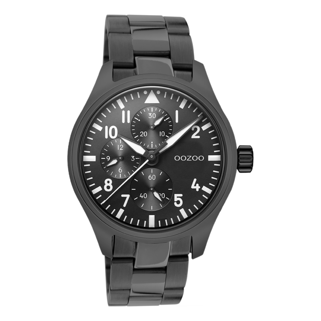 OOZOO Timepieces - C10957 - Herren - Edelstahl-Glieder-Armband - Schwarz