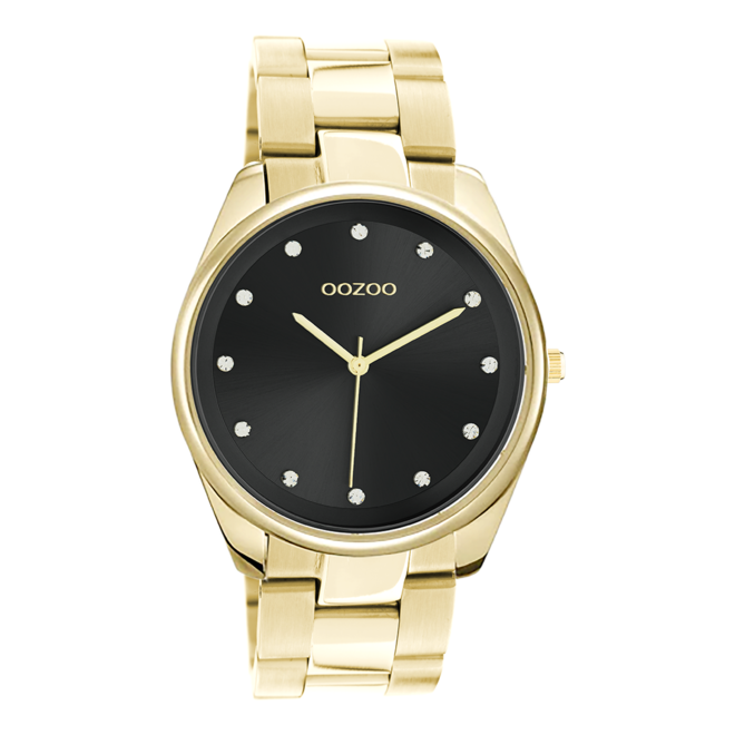 OOZOO Timepieces - C10965 - Damen - Edelstahl-Glieder-Armband - Gold/Schwarz