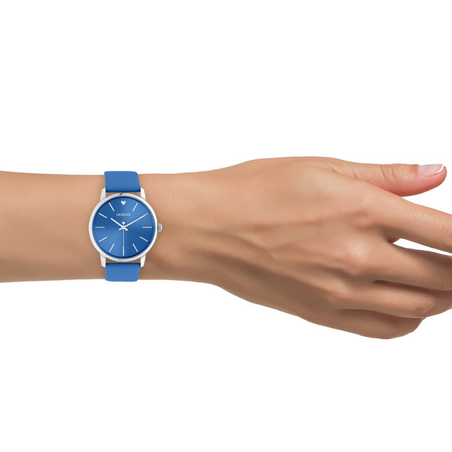 OOZOO Timepieces - C10987 - Damen - Leder-Armband - Blau/Silber