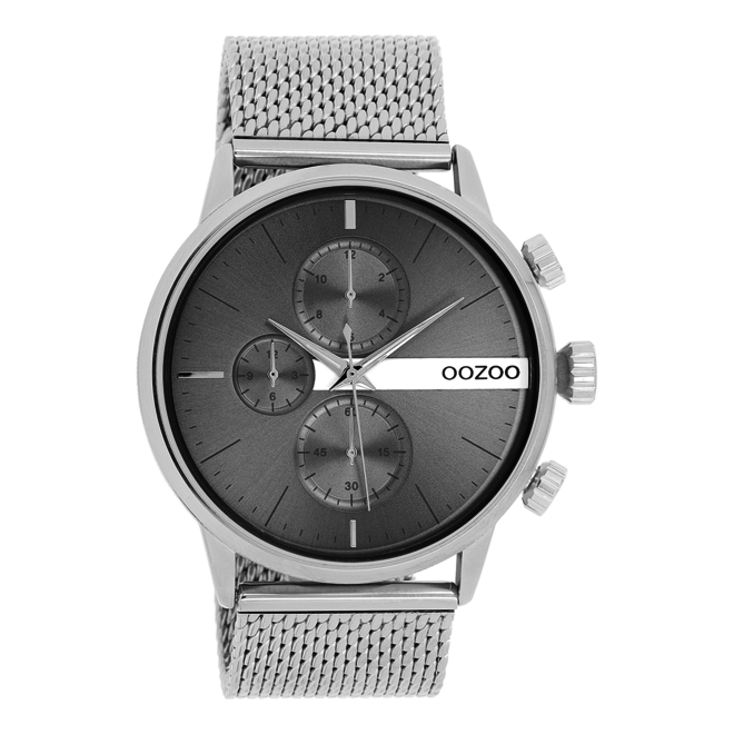 OOZOO Timepieces - C11101 - Herren - Mesh-Armband - Silber/Grau
