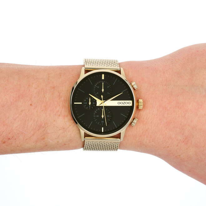 OOZOO Timepieces - C11102 - Herren - Mesh-Armband - Gold/Schwarz
