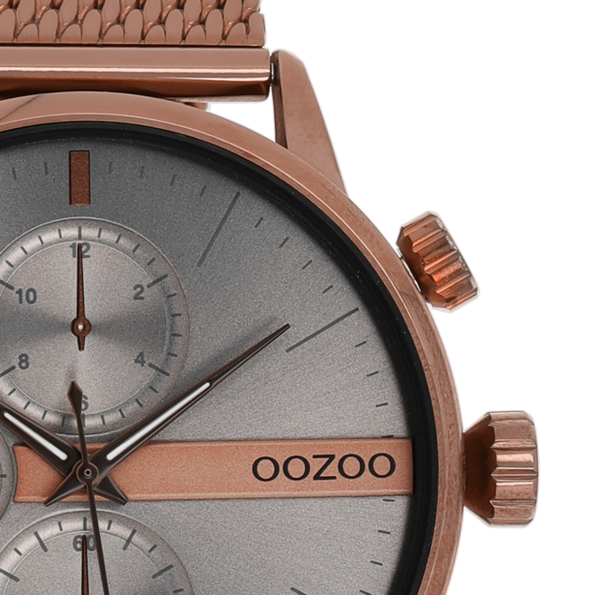 OOZOO Timepieces - C11103 - Herren - Mesh-Armband - Braun/Grau