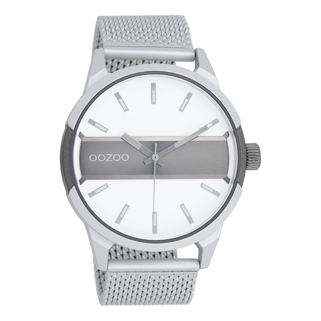 OOZOO Timepieces - C11105 - Herren - Mesh-Armband - Silber/Weiß