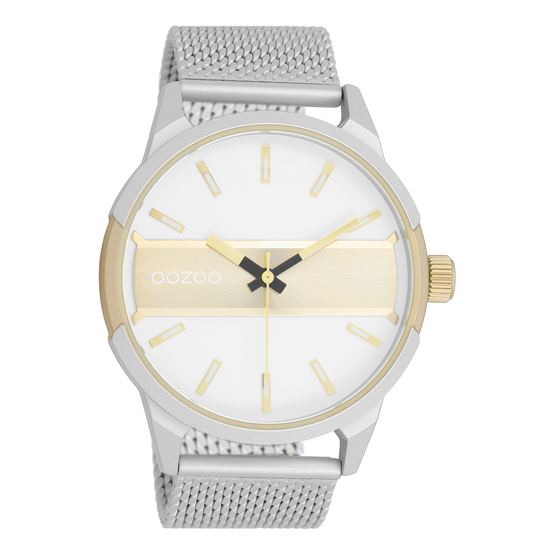 OOZOO Timepieces - OOZOO-Shop Mesh-Armband - C11106 Silber/Gold - Herren - 