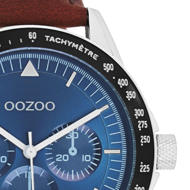 OOZOO Timepieces - C11110 - Herren - Leder-Armband - Braun/Blau