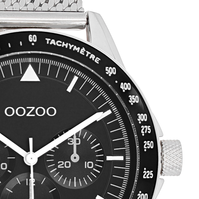OOZOO Timepieces - C11113 - Herren - Mesh-Armband - Silber/Schwarz