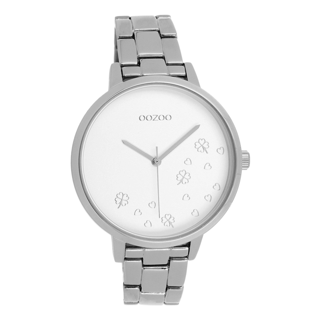 OOZOO Timepieces - C11120 - Damen - Edelstahl-Glieder-Armband - Silber/Weiß