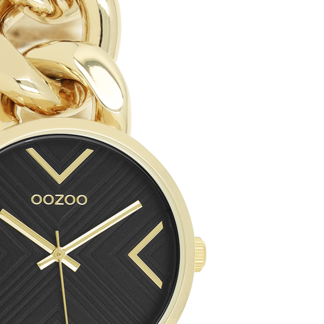 OOZOO Timepieces - C11128 - Damen - Edelstahl-Glieder-Armband - Gold/Schwarz