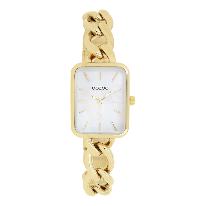 OOZOO Timepieces - C11132 - Damen - Edelstahl-Glieder-Armband  - Gold/Weiß