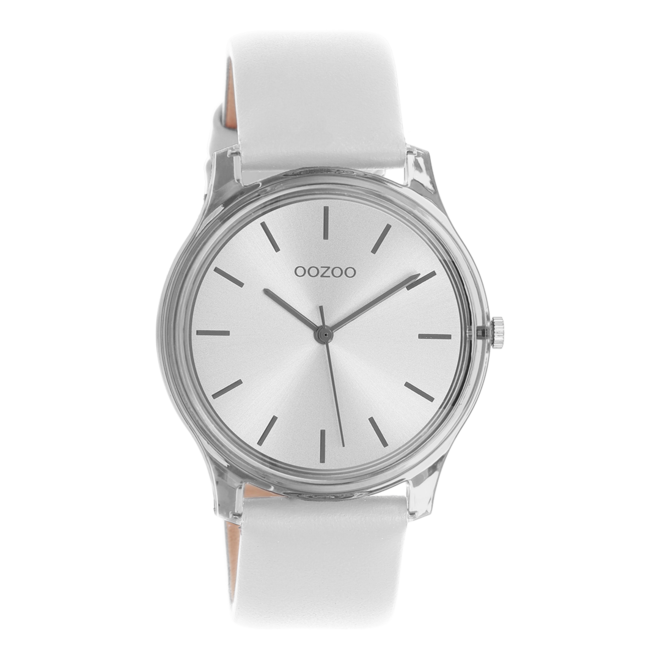 OOZOO Timepieces - C11137 - Damen - Leder-Armband - Hellgrau
