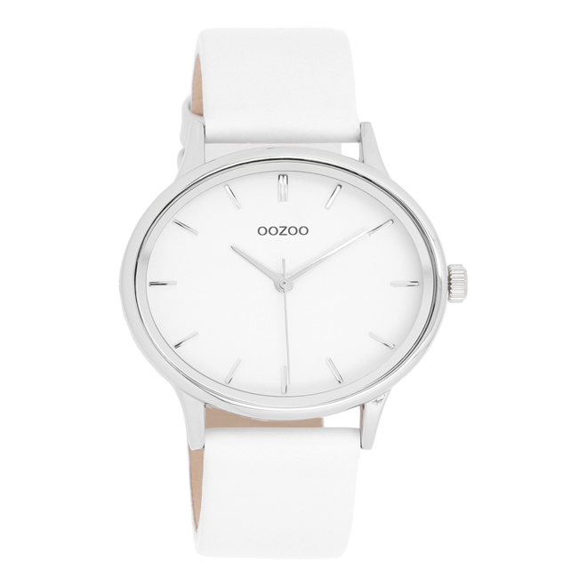 OOZOO Timepieces - C11157 - Damen - Leder-Armband - Weiß/Silber