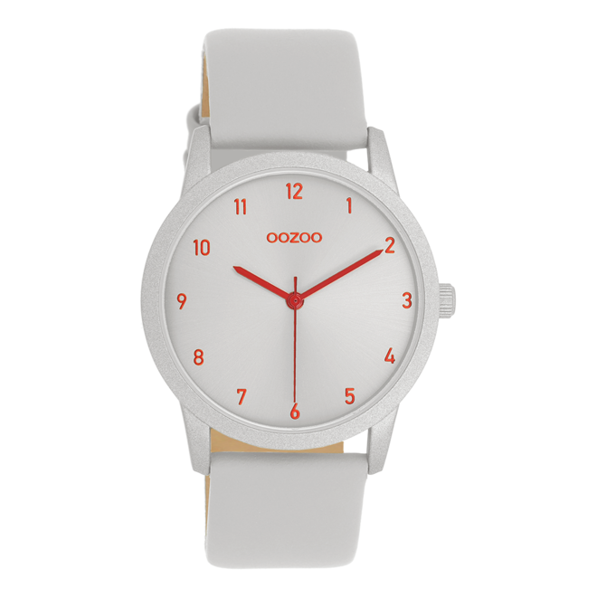 OOZOO Timepieces - C11166 - Damen - Leder-Armband - Hellgrau