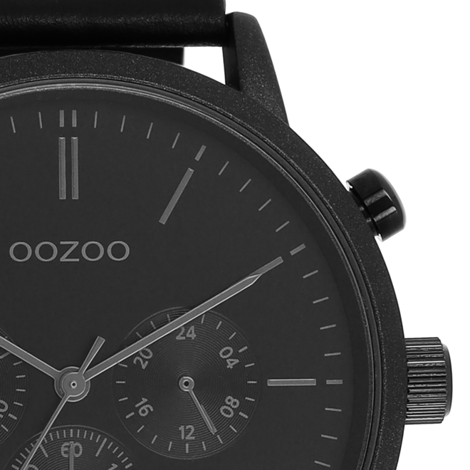 OOZOO Timepieces - C11203 - Herren - Leder-Armband - Schwarz