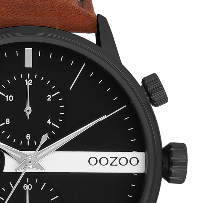 OOZOO Timepieces - C11223 - Herren - Leder-Armband - Braun/Schwarz