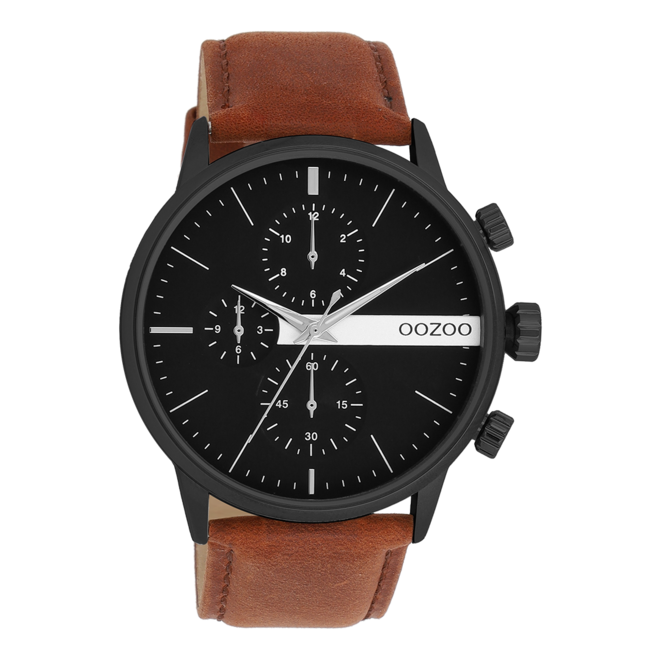 OOZOO Timepieces - C11223 - Herren - Leder-Armband - Braun/Schwarz