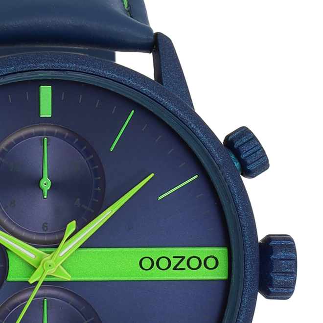 OOZOO Timepieces - C11228 - Herren - Leder-Armband - Blau