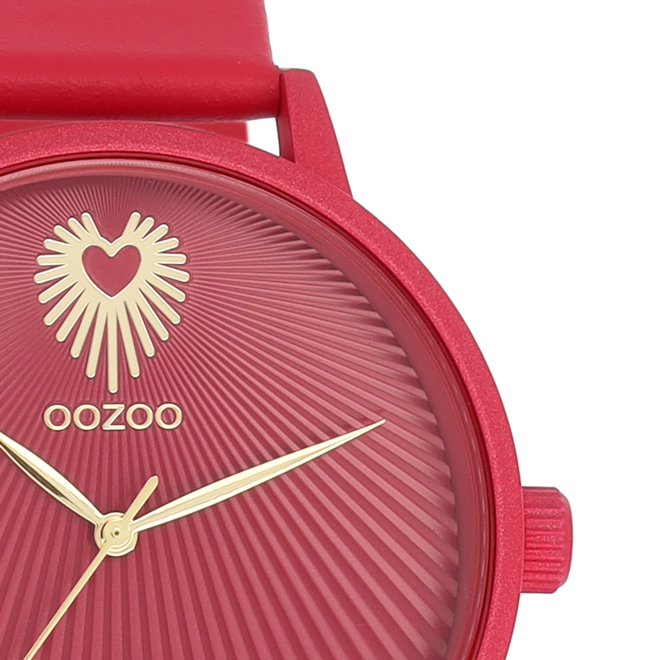 OOZOO Timepieces - C11247 - Damen - Leder-Armband - Magenta