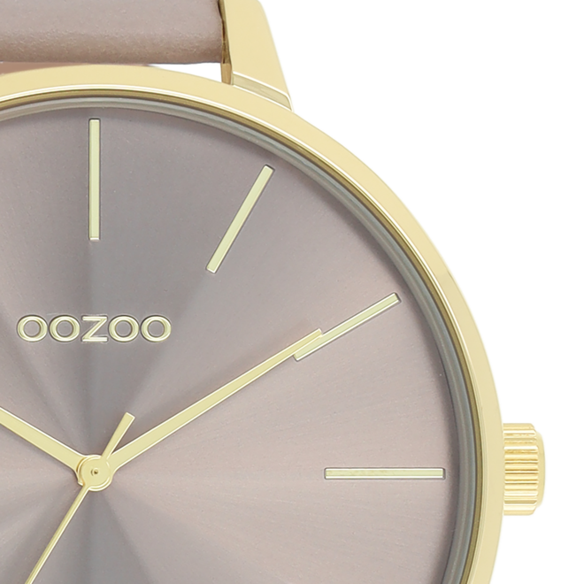 OOZOO Timepieces - C11256 - Damen - Leder-Armband - Taupe/Gold