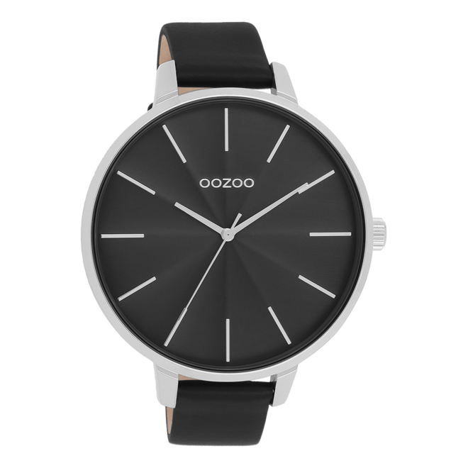 OOZOO Timepieces - C11258 - Damen - Leder-Armband - Schwarz/Silber