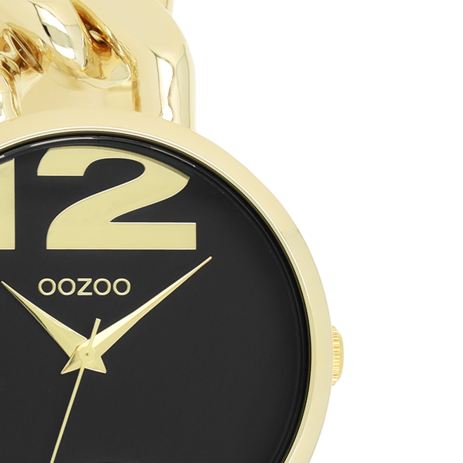 OOZOO Timepieces - C11264 - Edelstahl-Glieder-Armband - Gold/Schwarz