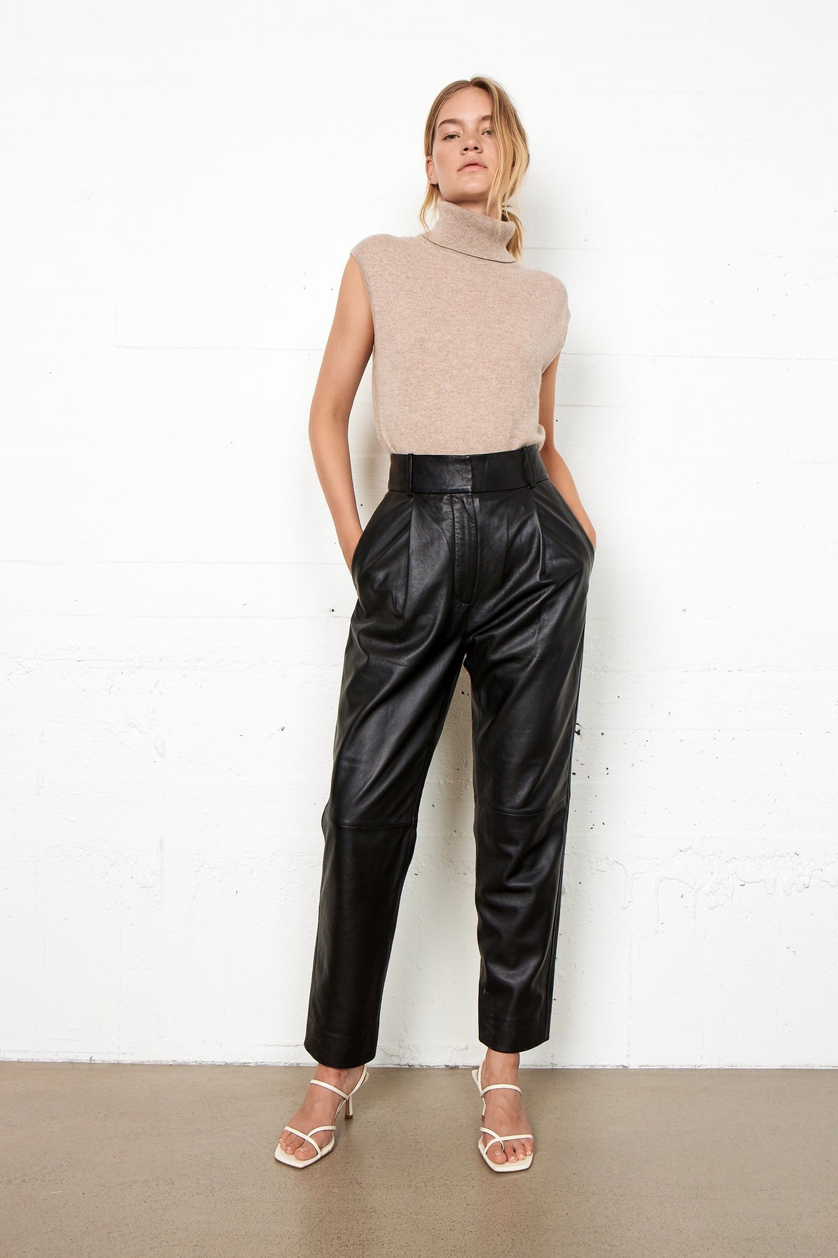 Indai Leather Trousers - Black-2