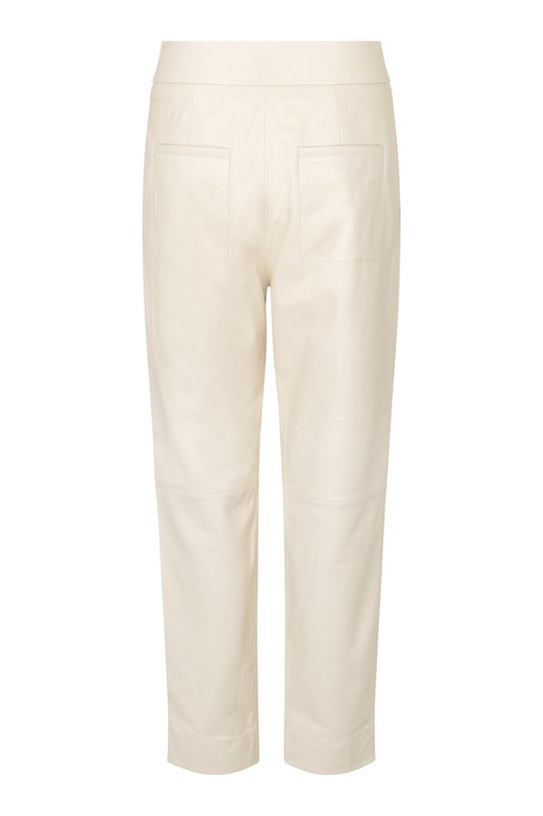 Indai Leather Trousers - Pearled Ivory-6