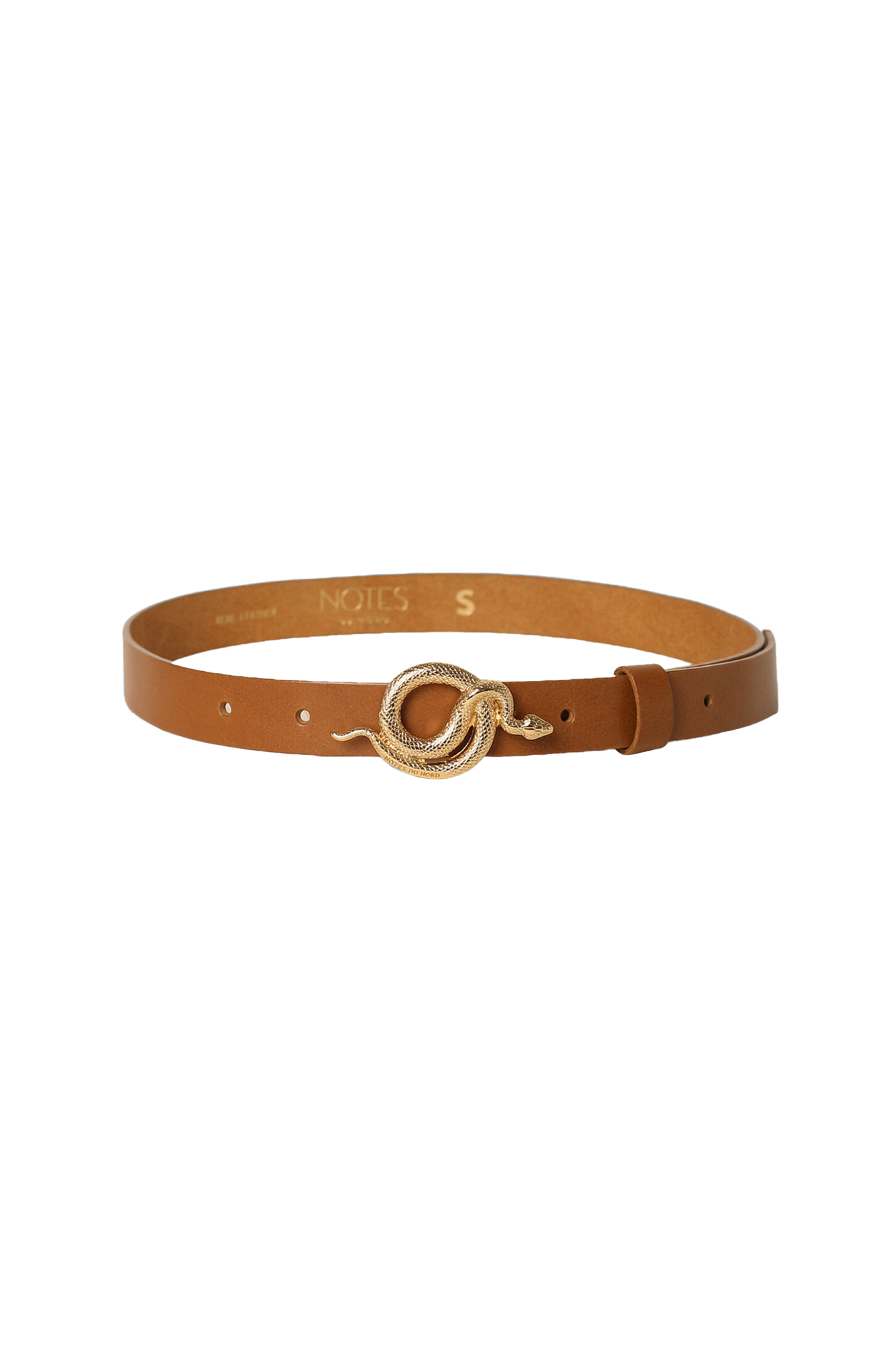 Milo Leather Belt - Cognac / Gold-1