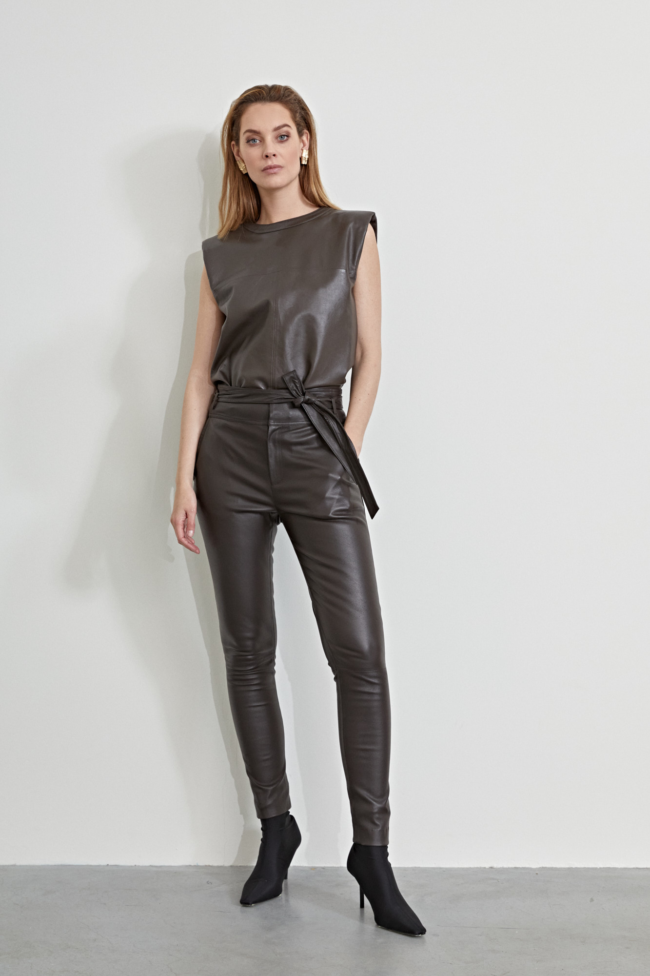 Ann Leather Pant - New Chocolate-2