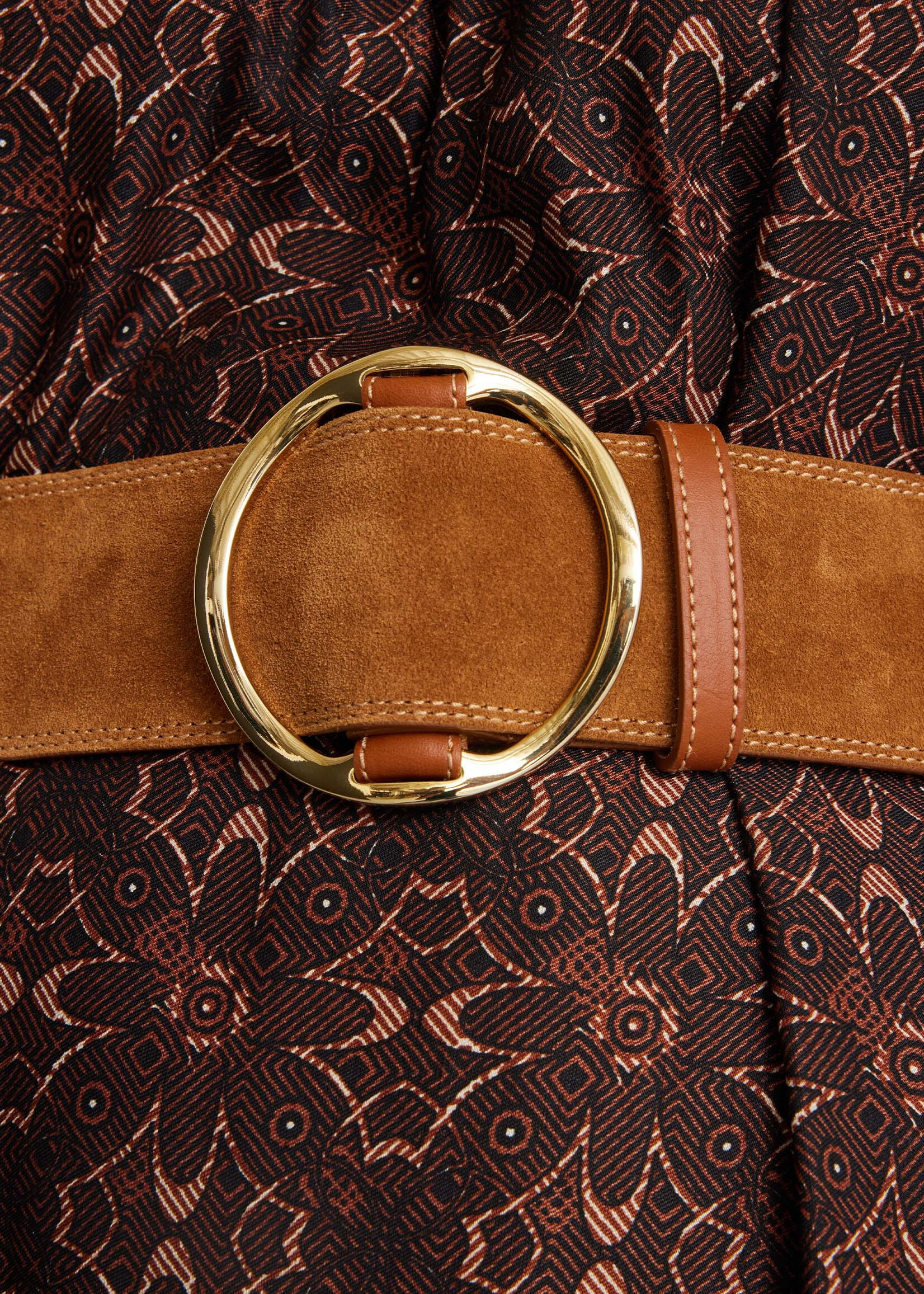 Idano Christie Leather Belt - Suede Camel