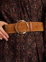Idano Christie Leather Belt - Suede Camel